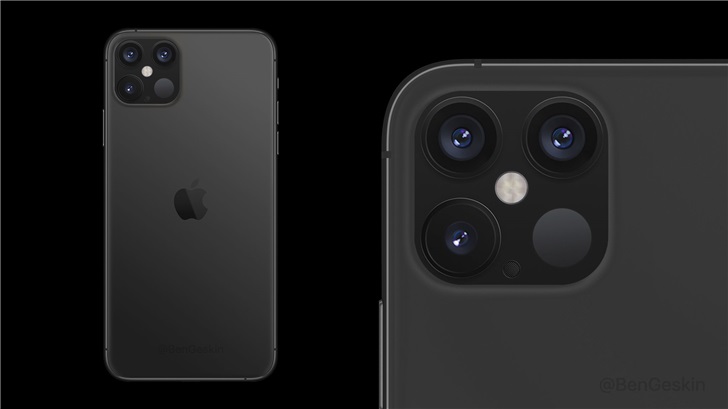 苹果 iPhone 12 Pro 最新概念图曝光：“浴霸”四摄，LiDAR 加持